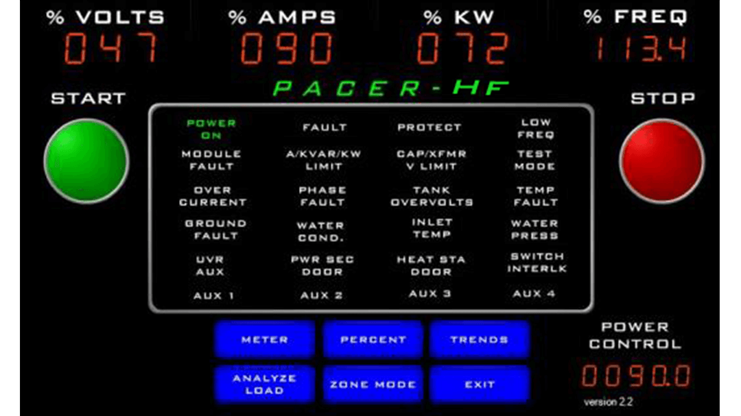 Power Supply Pacer HF HMI Screen